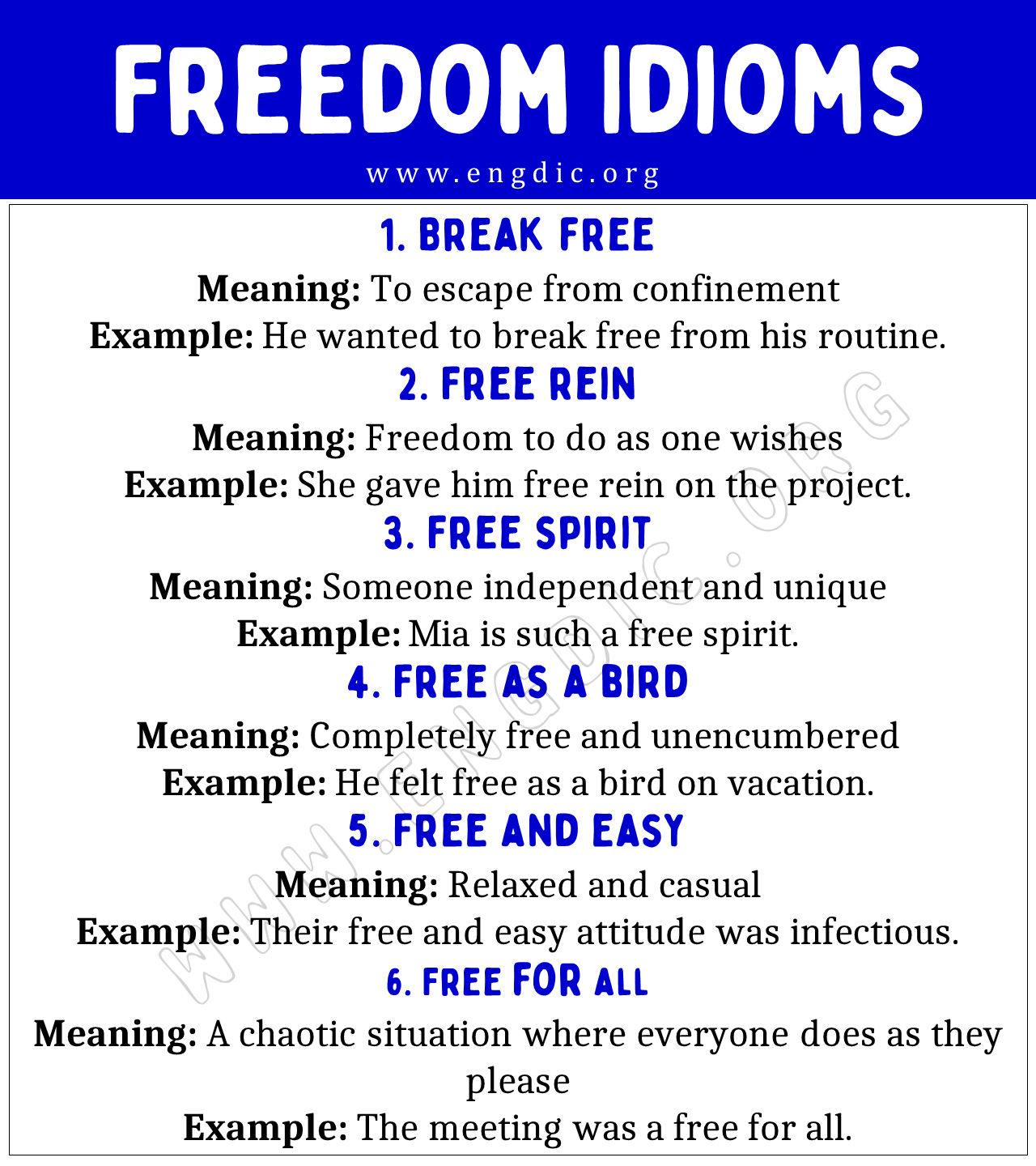 Freedom Idioms