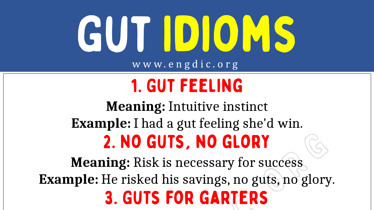 Gut Idioms (With Meaning and Examples) EngDic