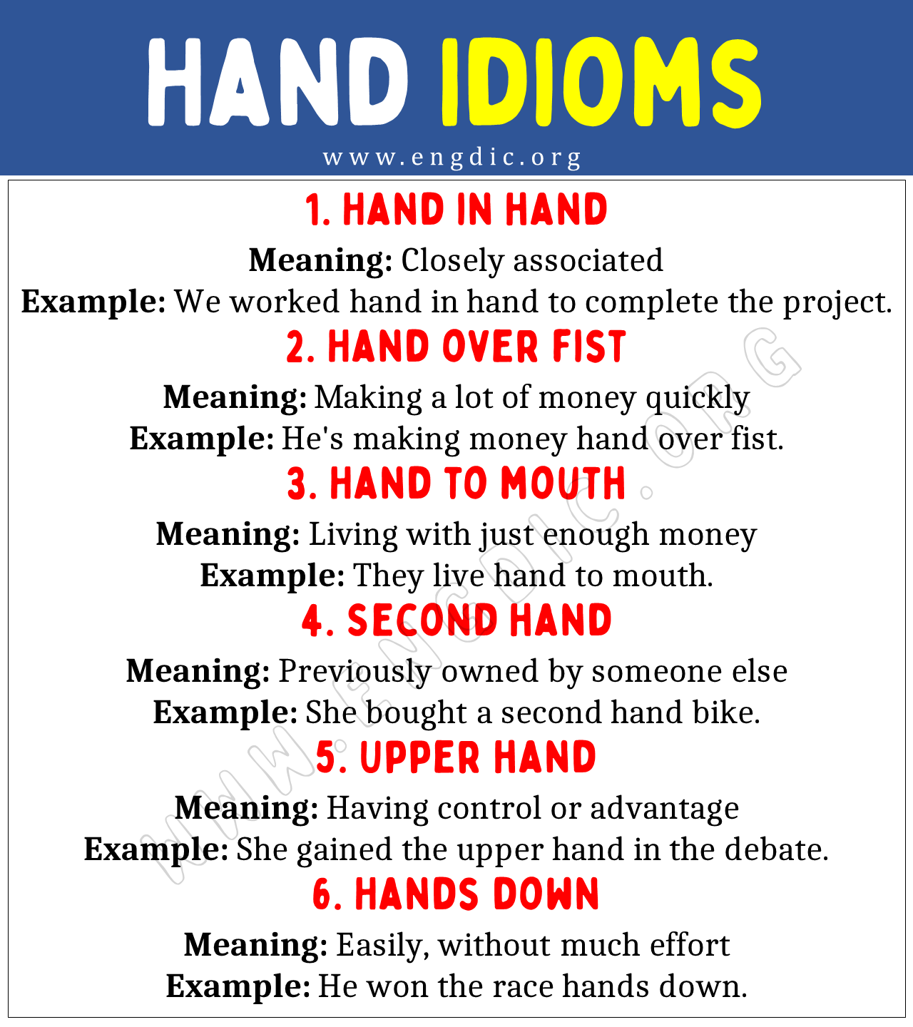 Hand Idioms