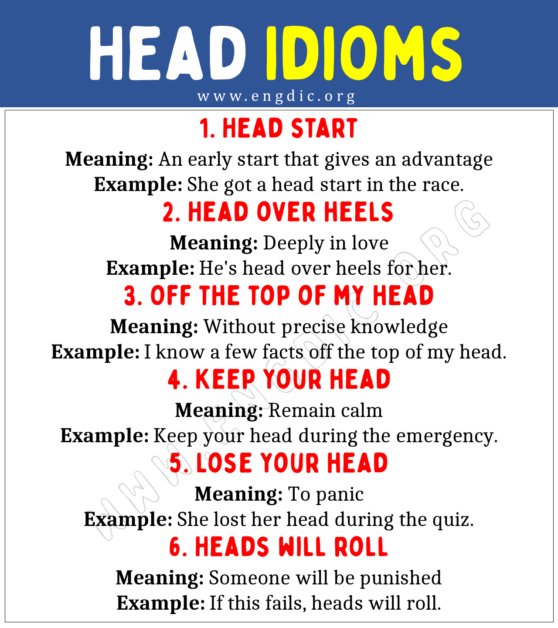 Head Idioms (With Meaning and Examples) - EngDic