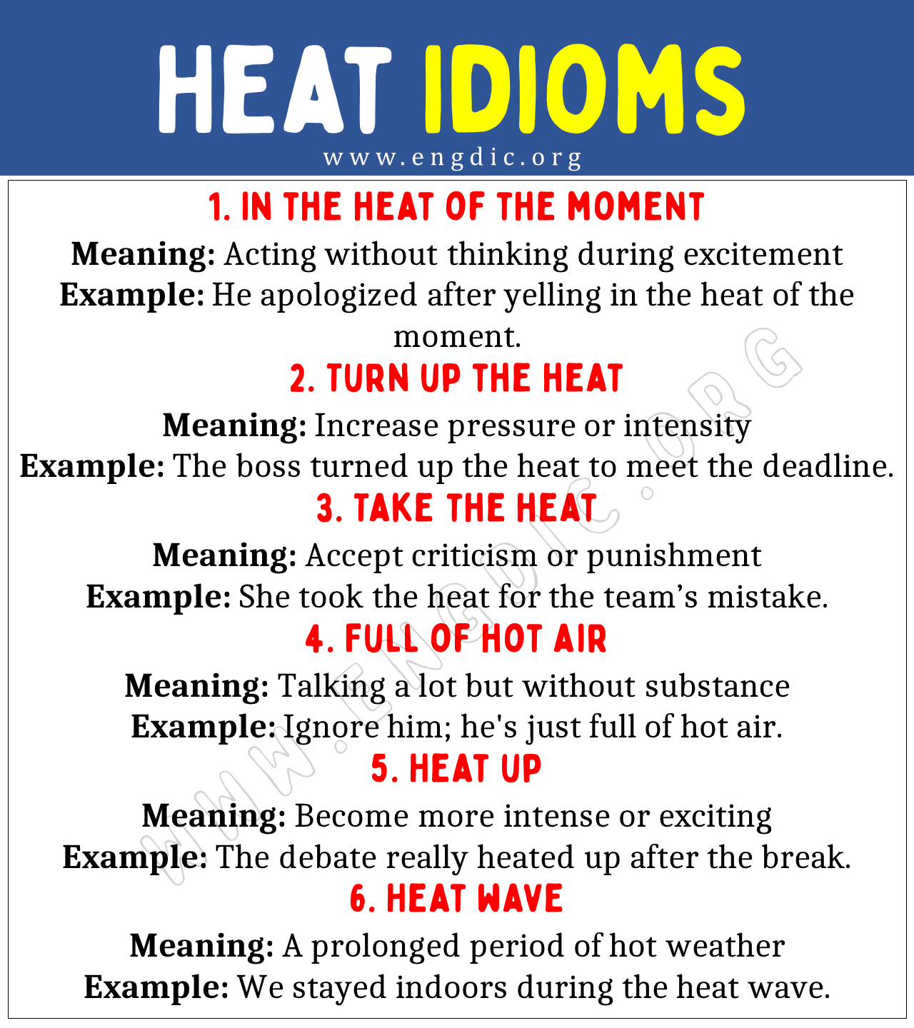 Heat Idioms