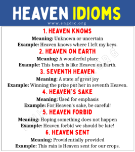 Heaven Idioms (With Meaning and Examples) EngDic