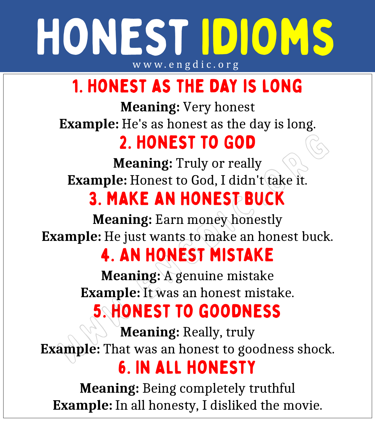 Honest Idioms