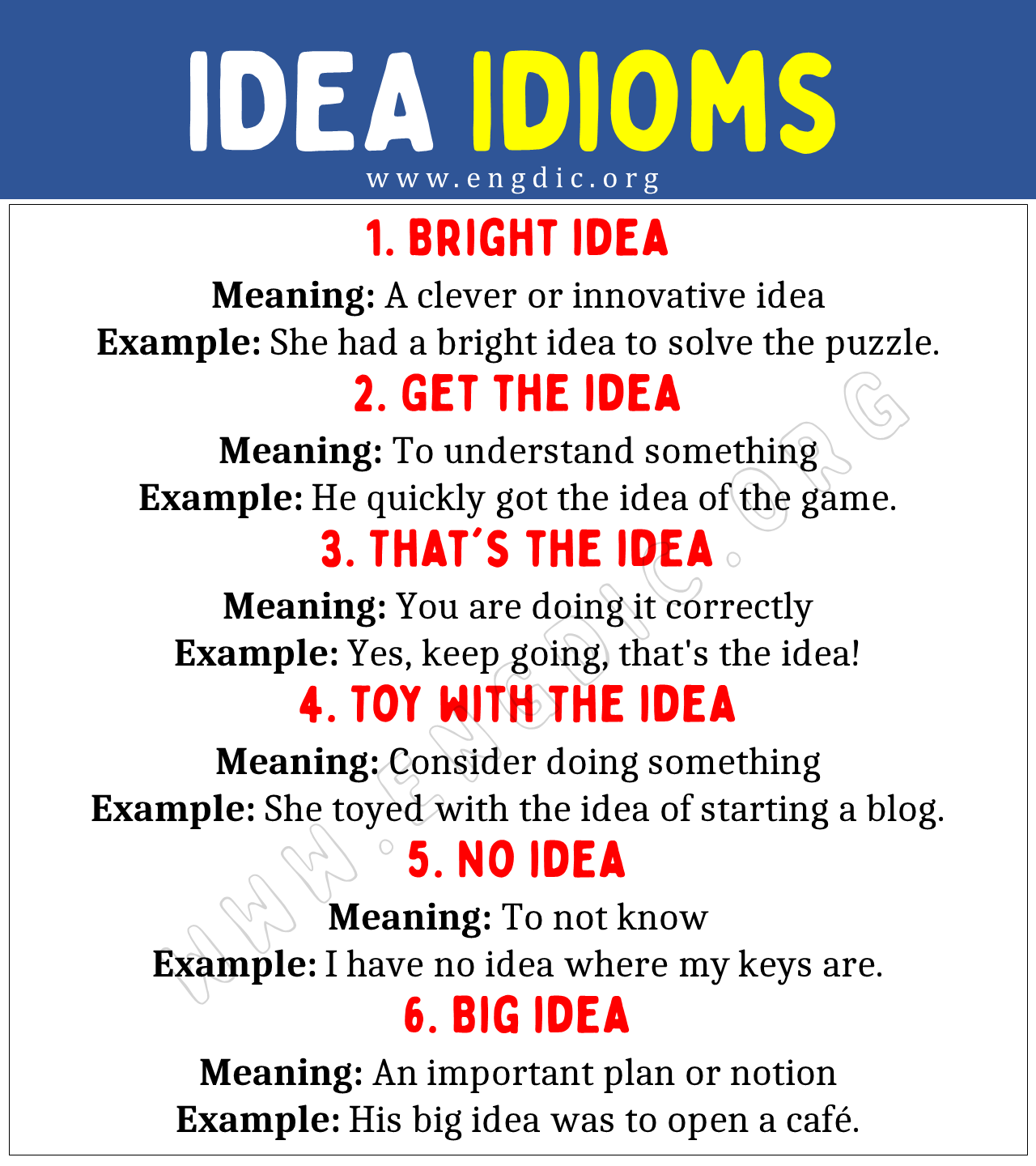 IDEA Idioms