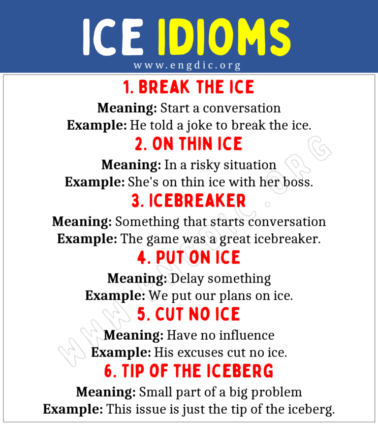 Ice Idioms (With Meaning and Examples) - EngDic