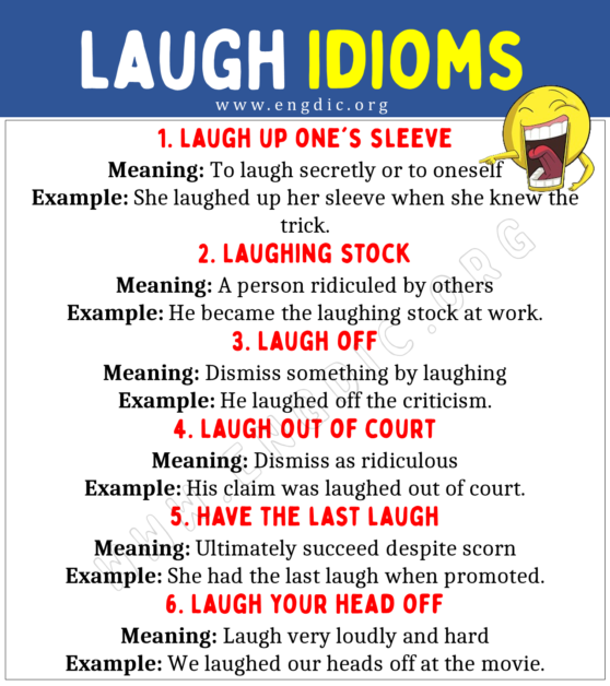 Laugh Idioms (With Meaning and Examples) - EngDic