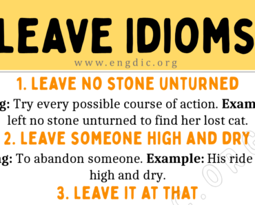 Leave Idioms (With Meaning and Examples)