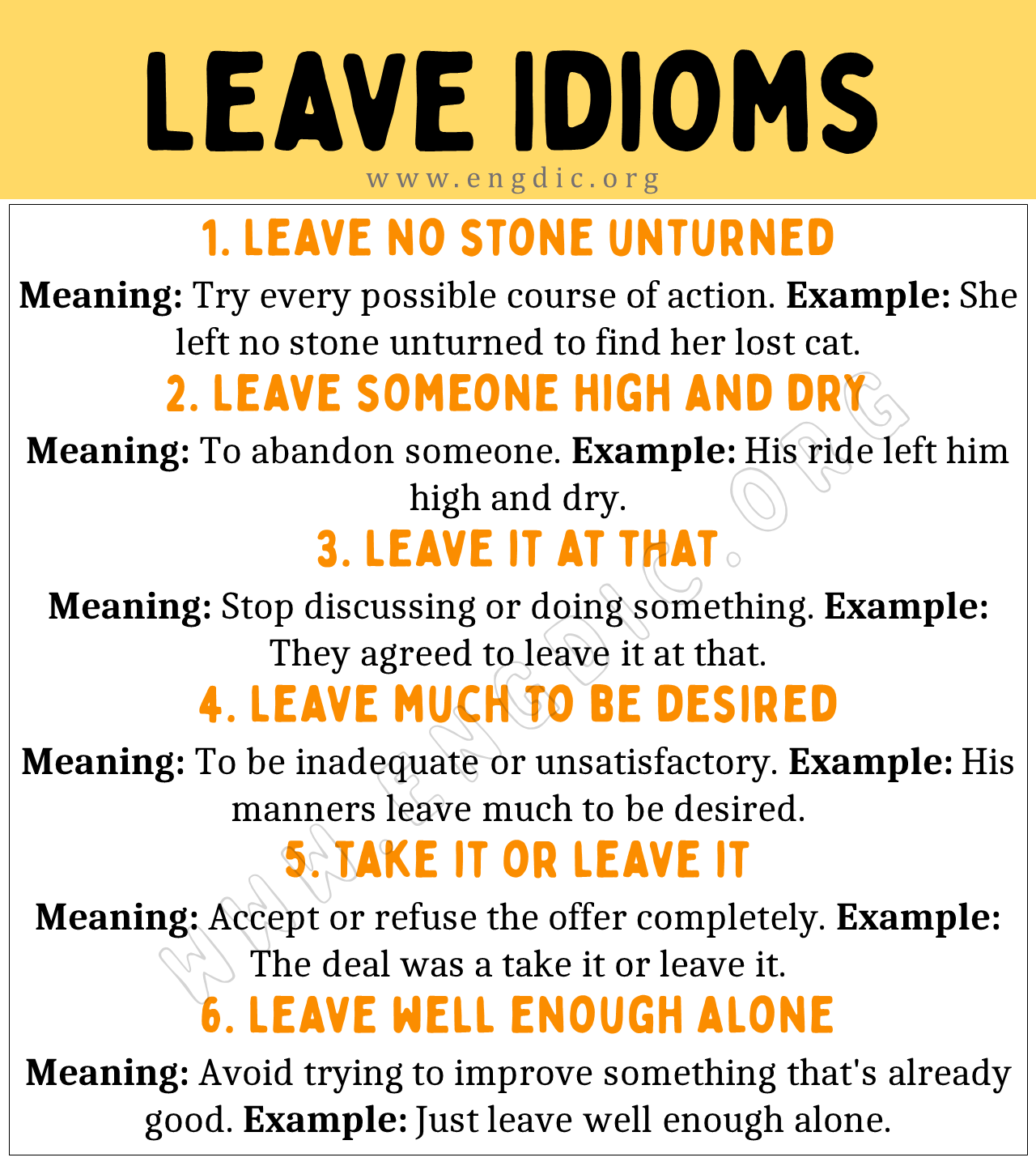 Leave Idioms