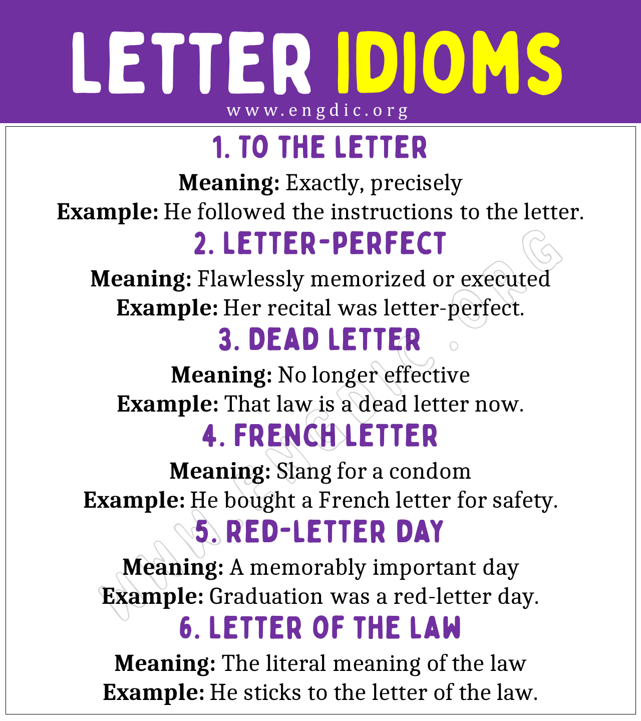 Letter Idioms