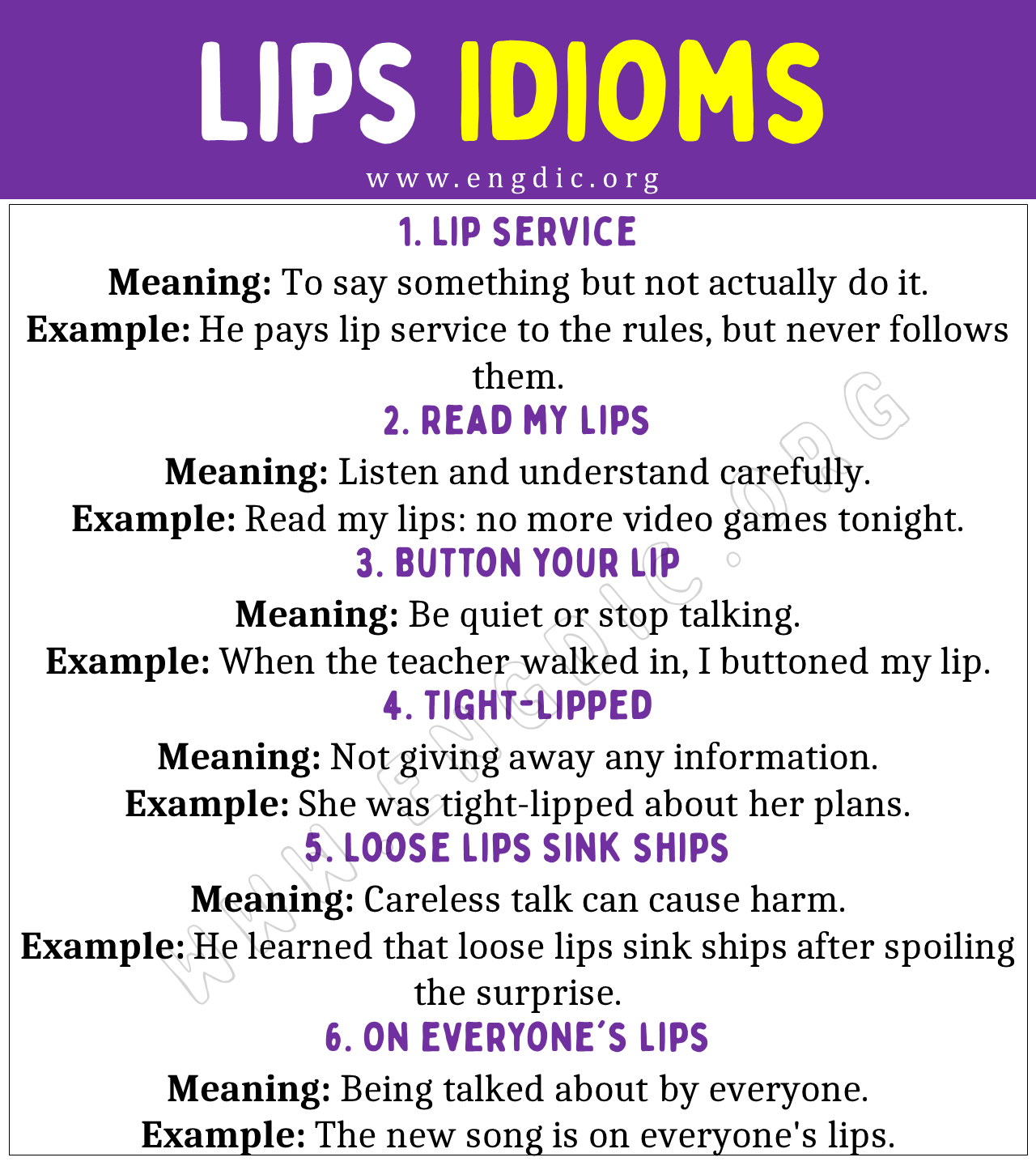 Lips Idioms