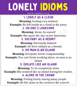 Lonely Idioms (With Meaning and Examples) - EngDic