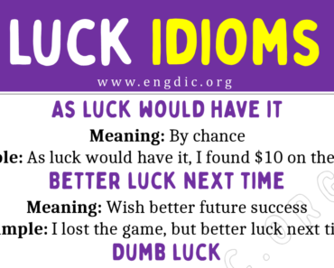 Luck Idioms (With Meaning and Examples)