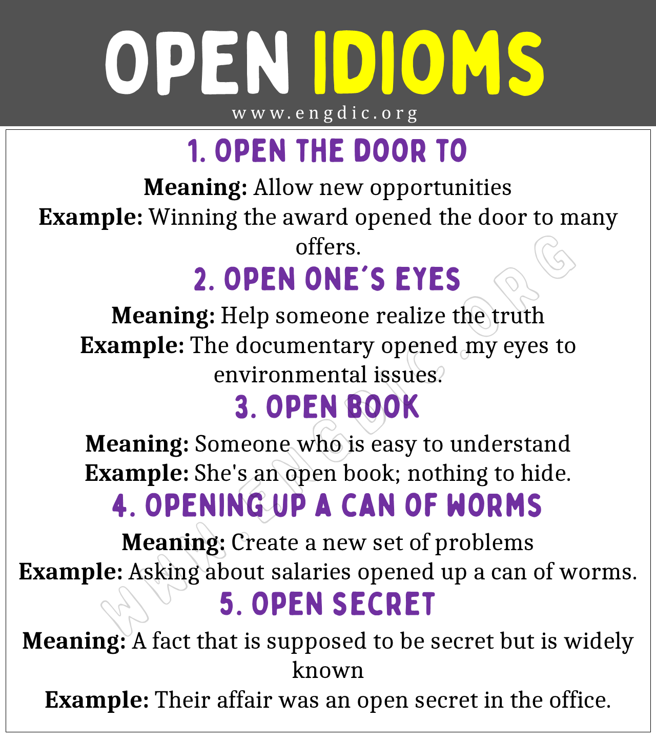 Open Idioms