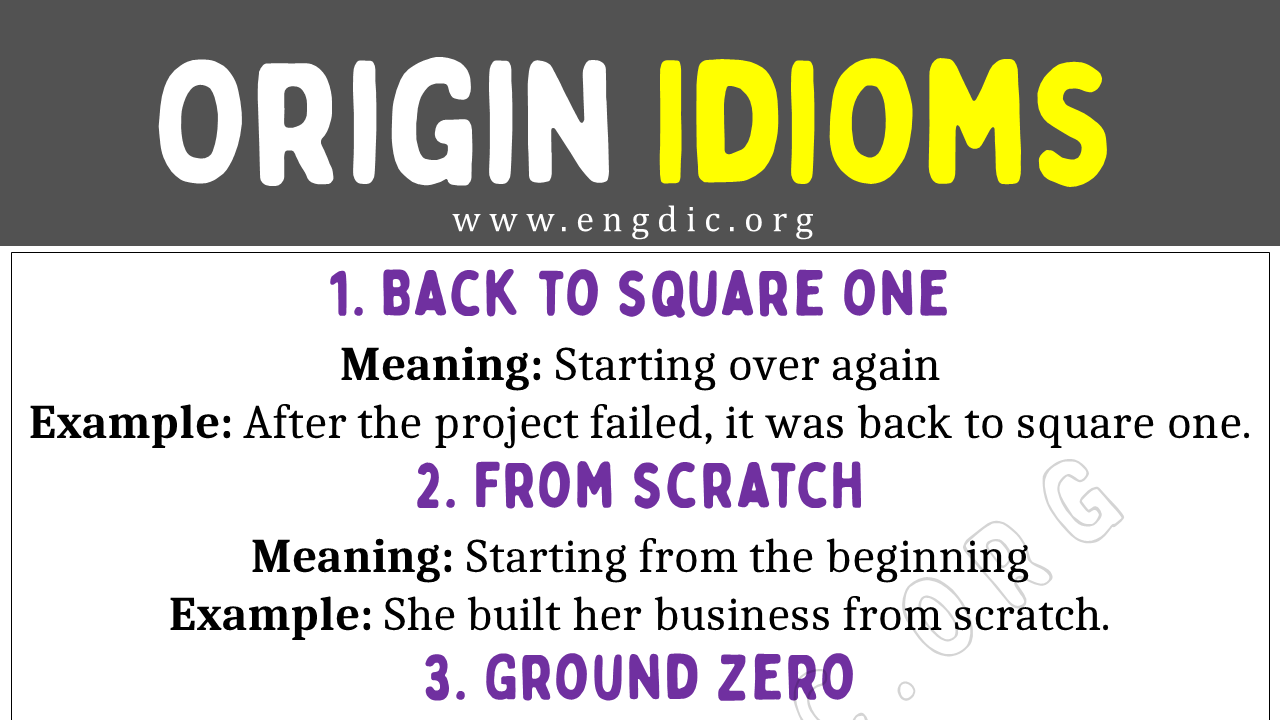 Origin Idioms With Meaning And Examples Engdic Origin Idioms With Meaning And Examples Engdic