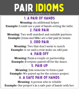 Pair Idioms (With Meaning and Examples) - EngDic