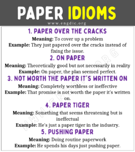 Paper Idioms (With Meaning and Examples) - EngDic