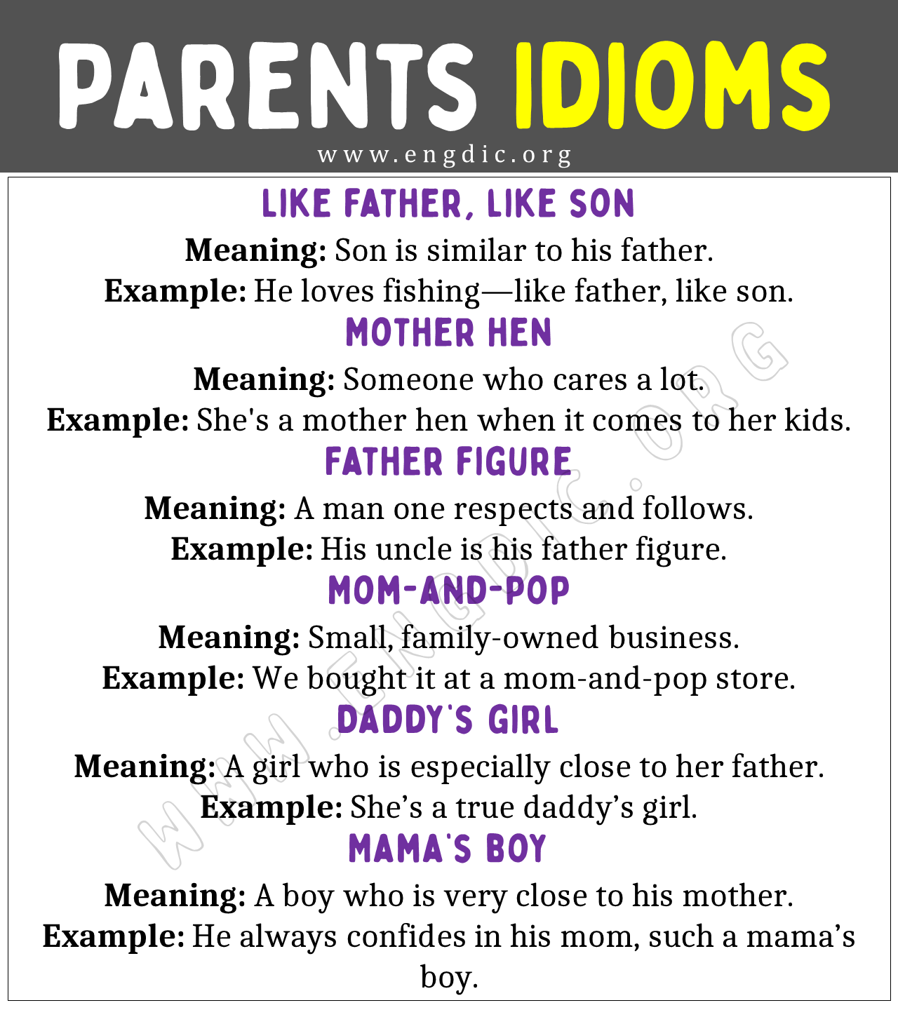 Parents Idioms