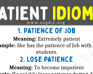 Patient Idioms (With Meaning and Examples)
