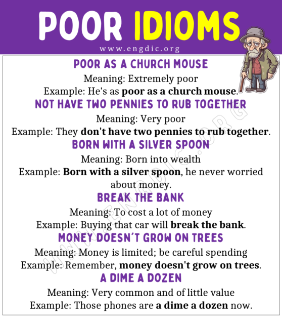 Verb Poor Poor Idioms (With Meaning and Examples) - EngDic
