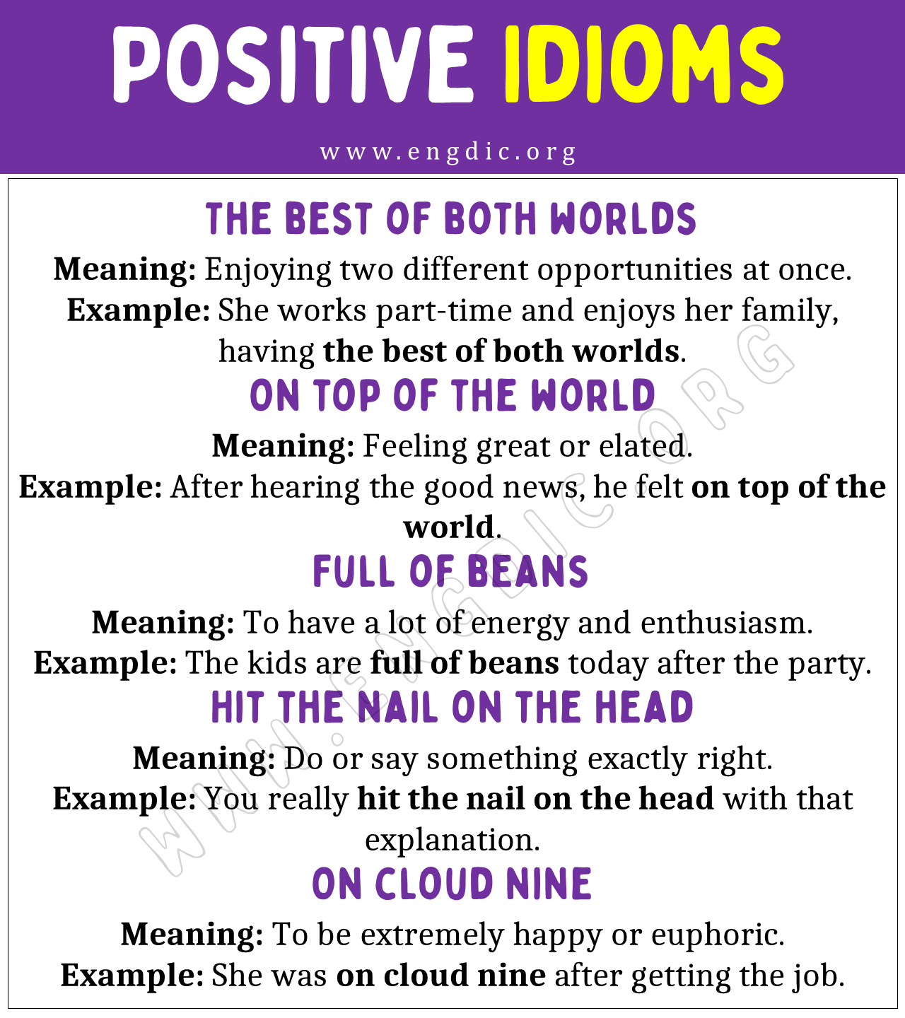 Positive Idioms