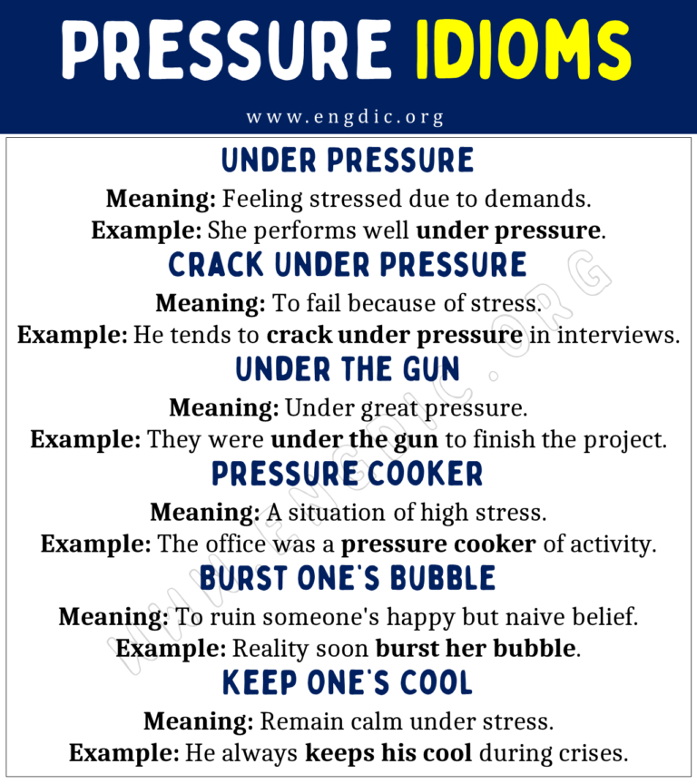 Pressure Idioms (With Meaning and Examples) - EngDic