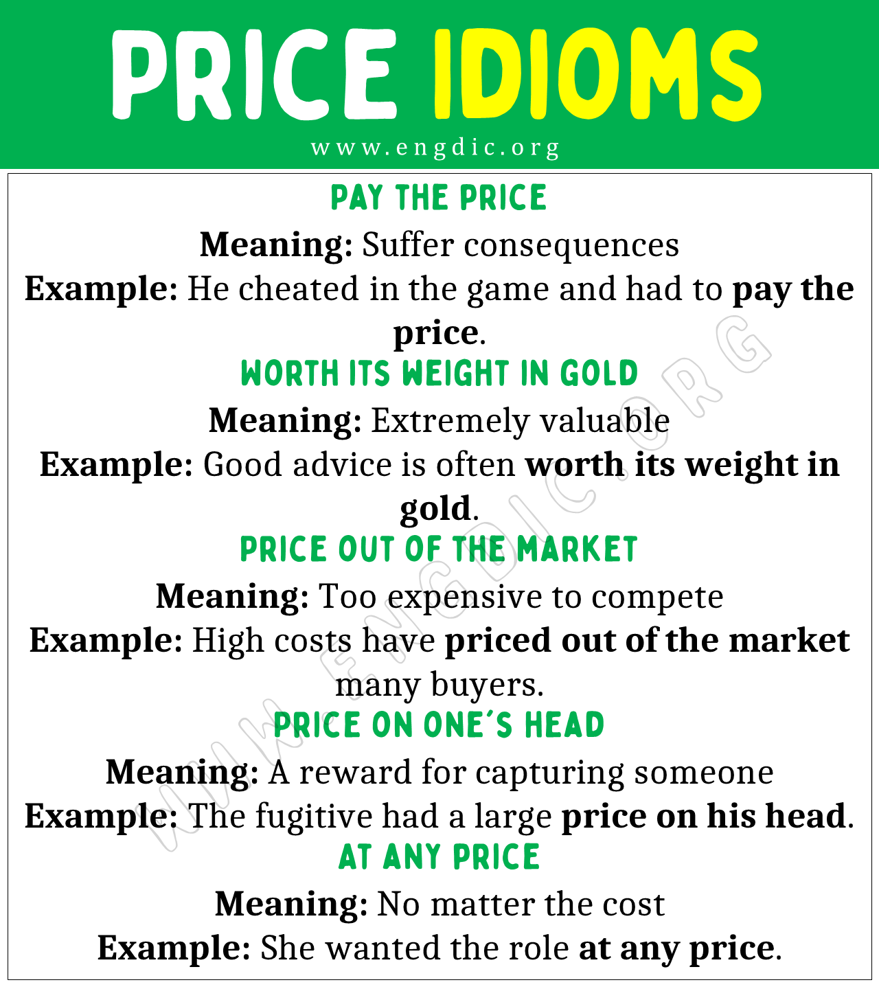 Price Idioms
