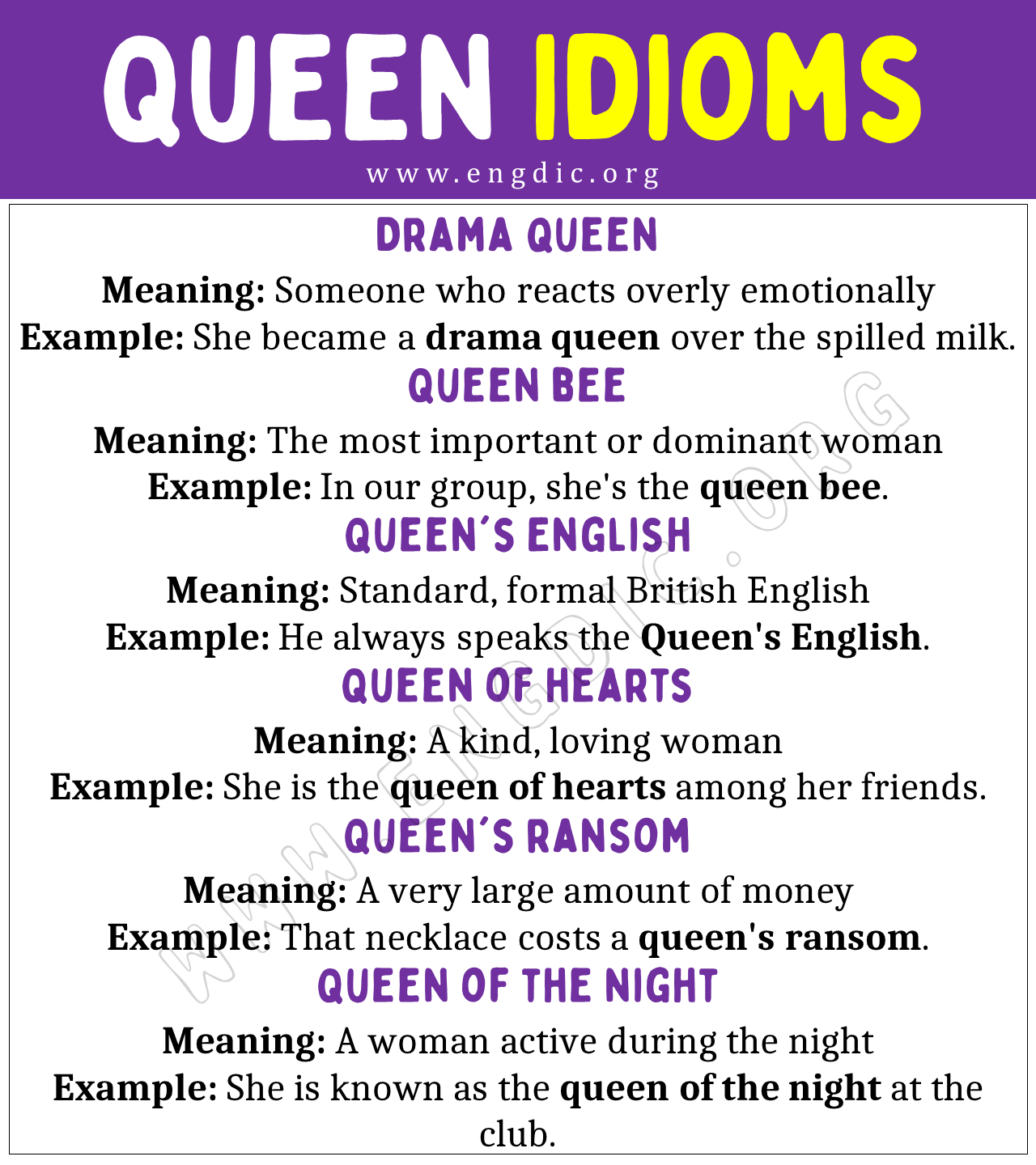 Queen Idioms