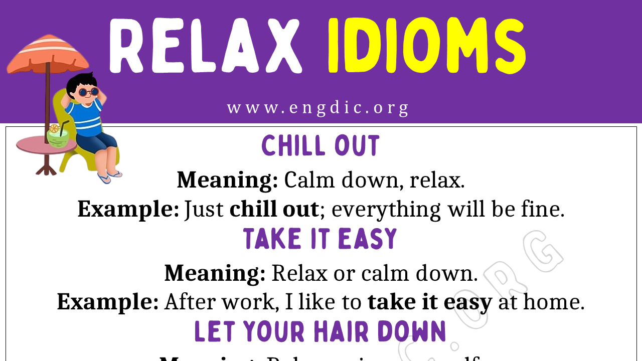 Relax Idiom (With Meaning and Examples) - EngDic