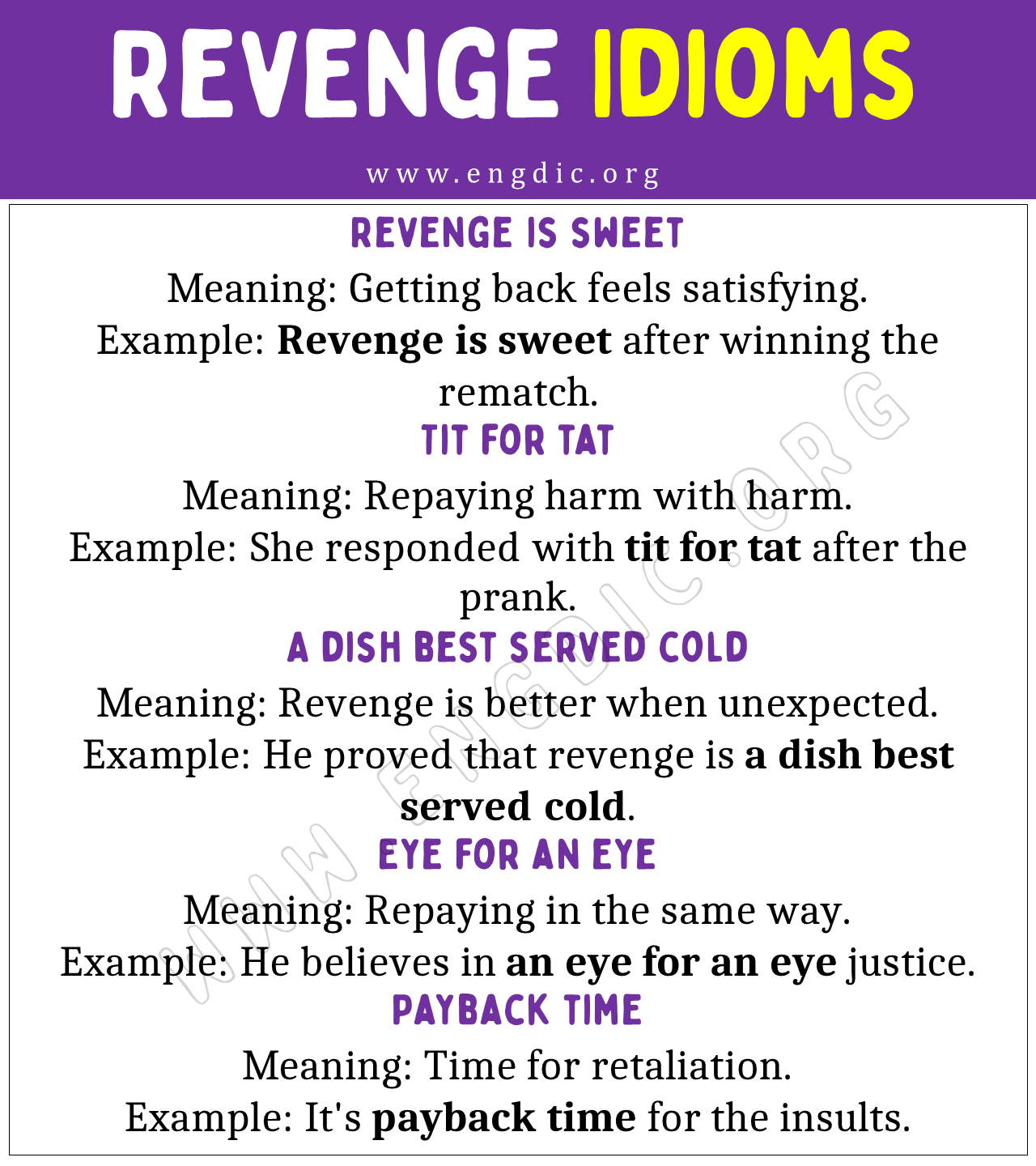 Revenge Idioms