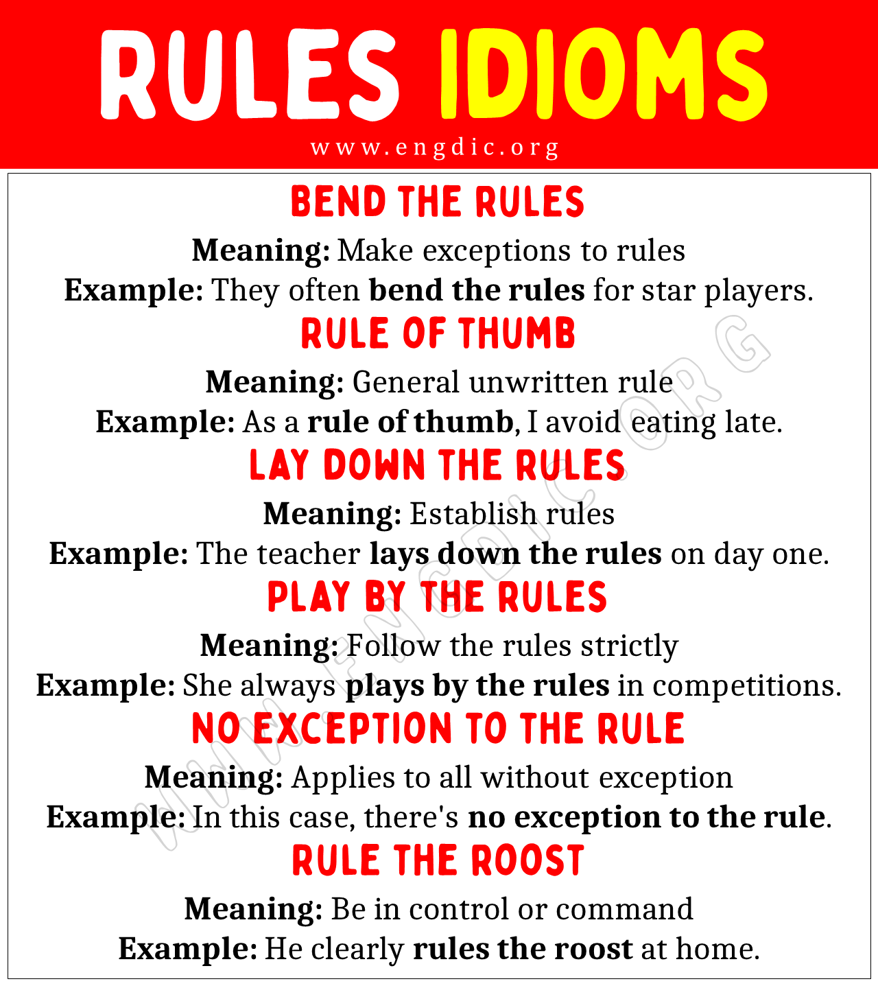 Rules Idioms