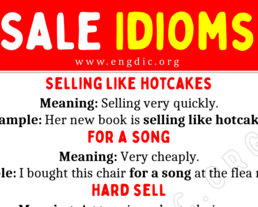 Sale Idioms (With Meaning and Examples)