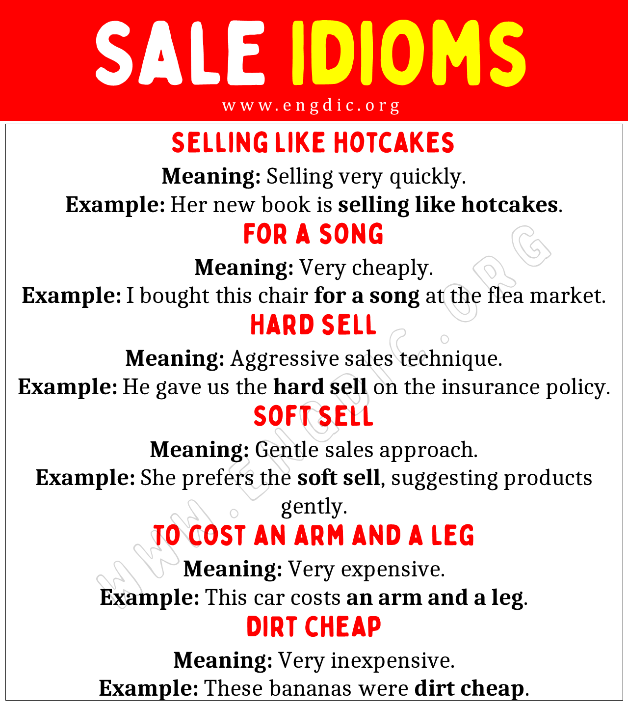 Sale Idioms