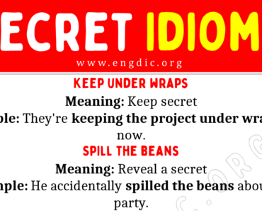 Secret Idioms (With Meaning and Examples)