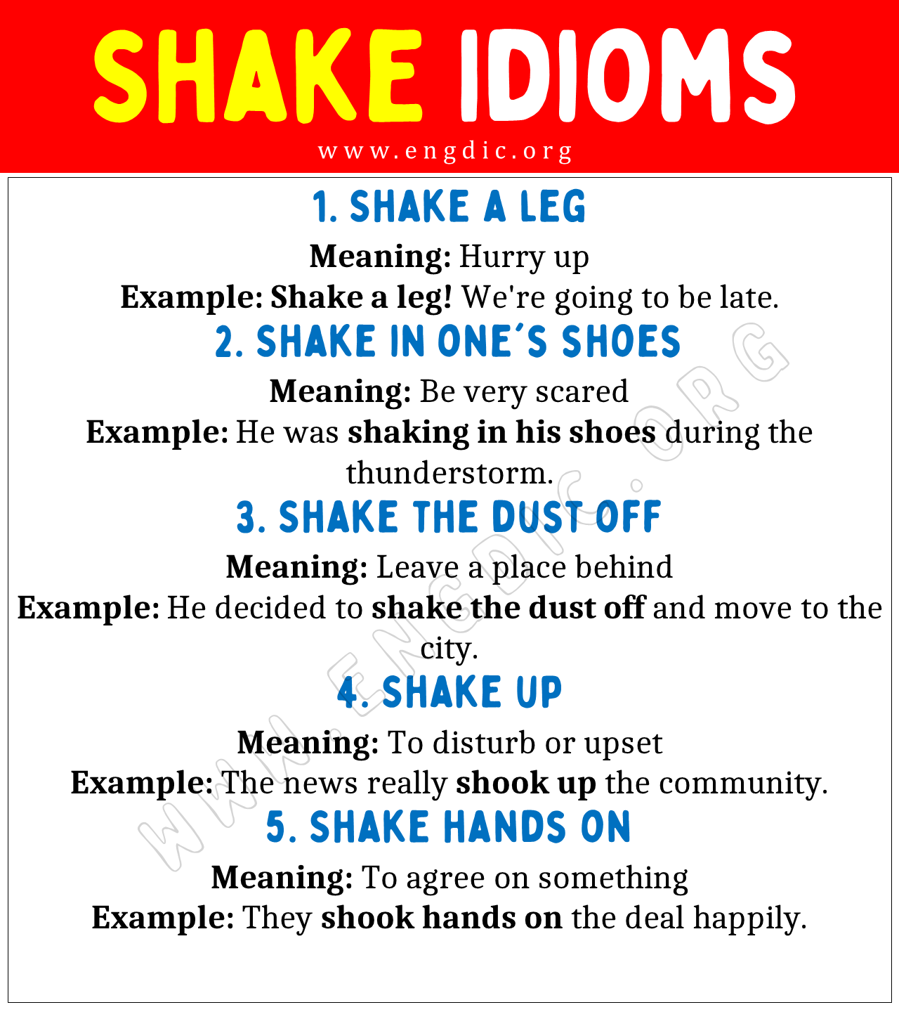 Shake Idioms