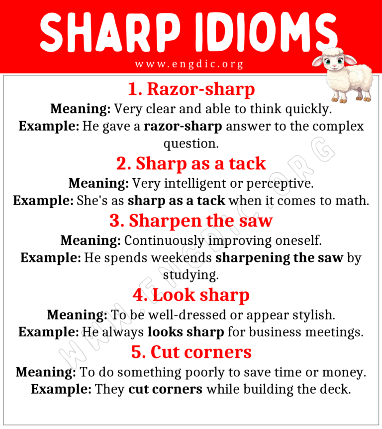 Sharp Idioms (With Meaning and Examples) - EngDic