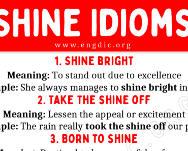 Shine Idioms (With Meaning and Examples)
