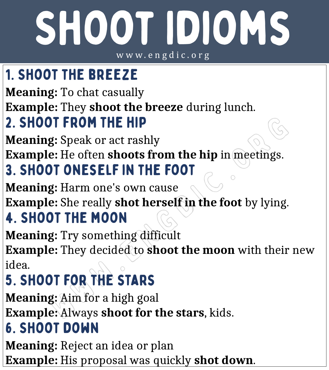 Shoot Idioms