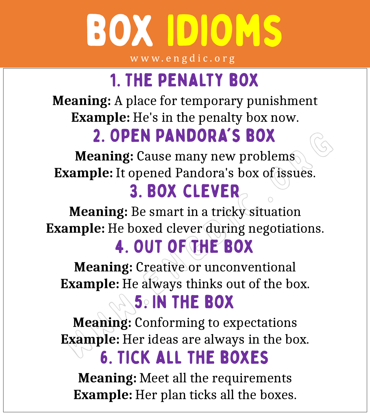 box Idioms