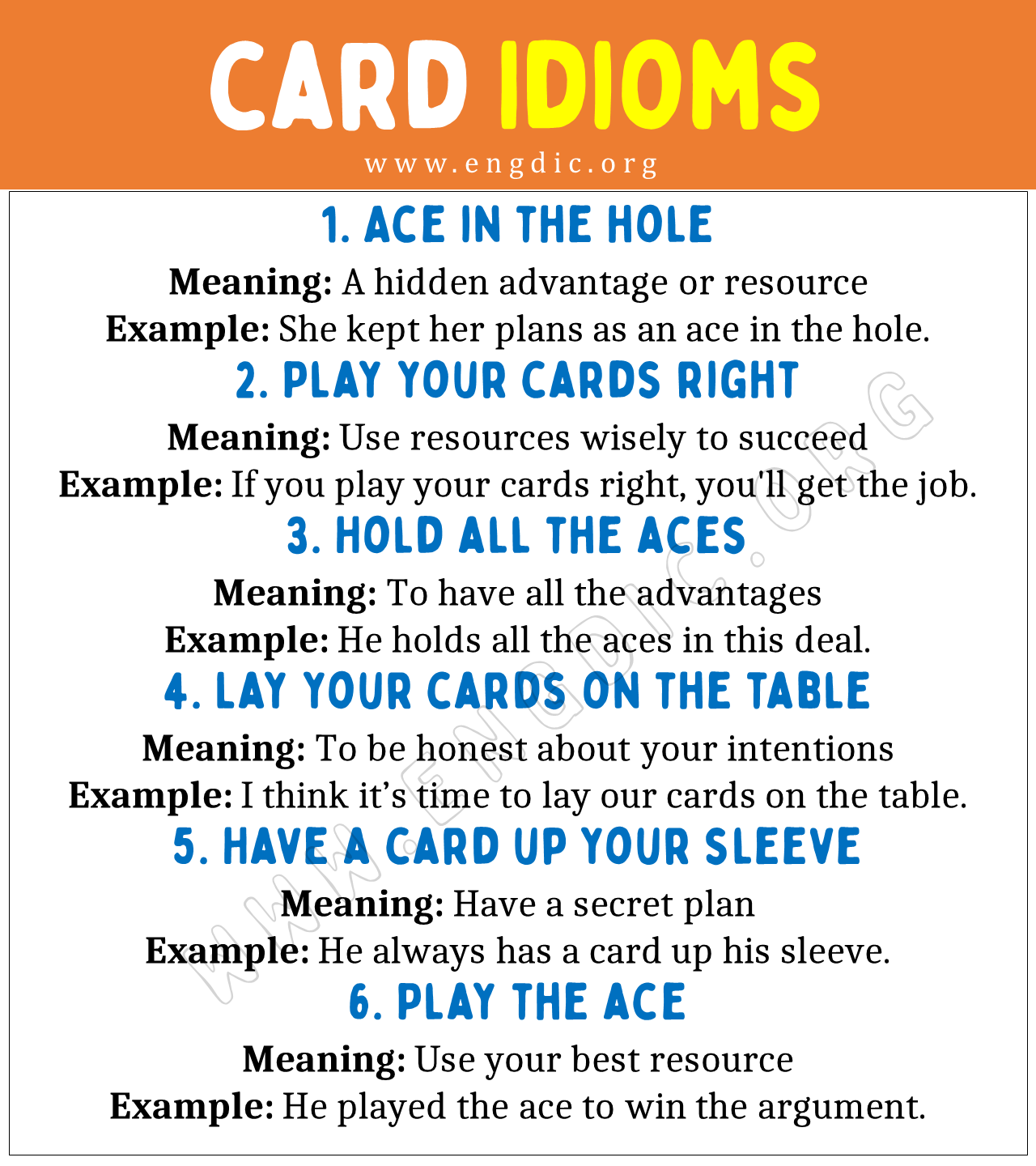 card Idioms