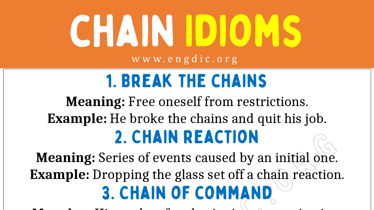 Chain Idioms (With Meaning and Examples) - EngDic