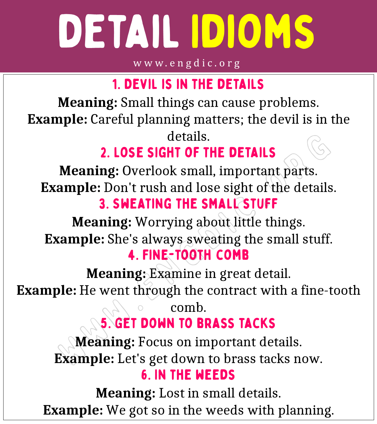 detail Idioms