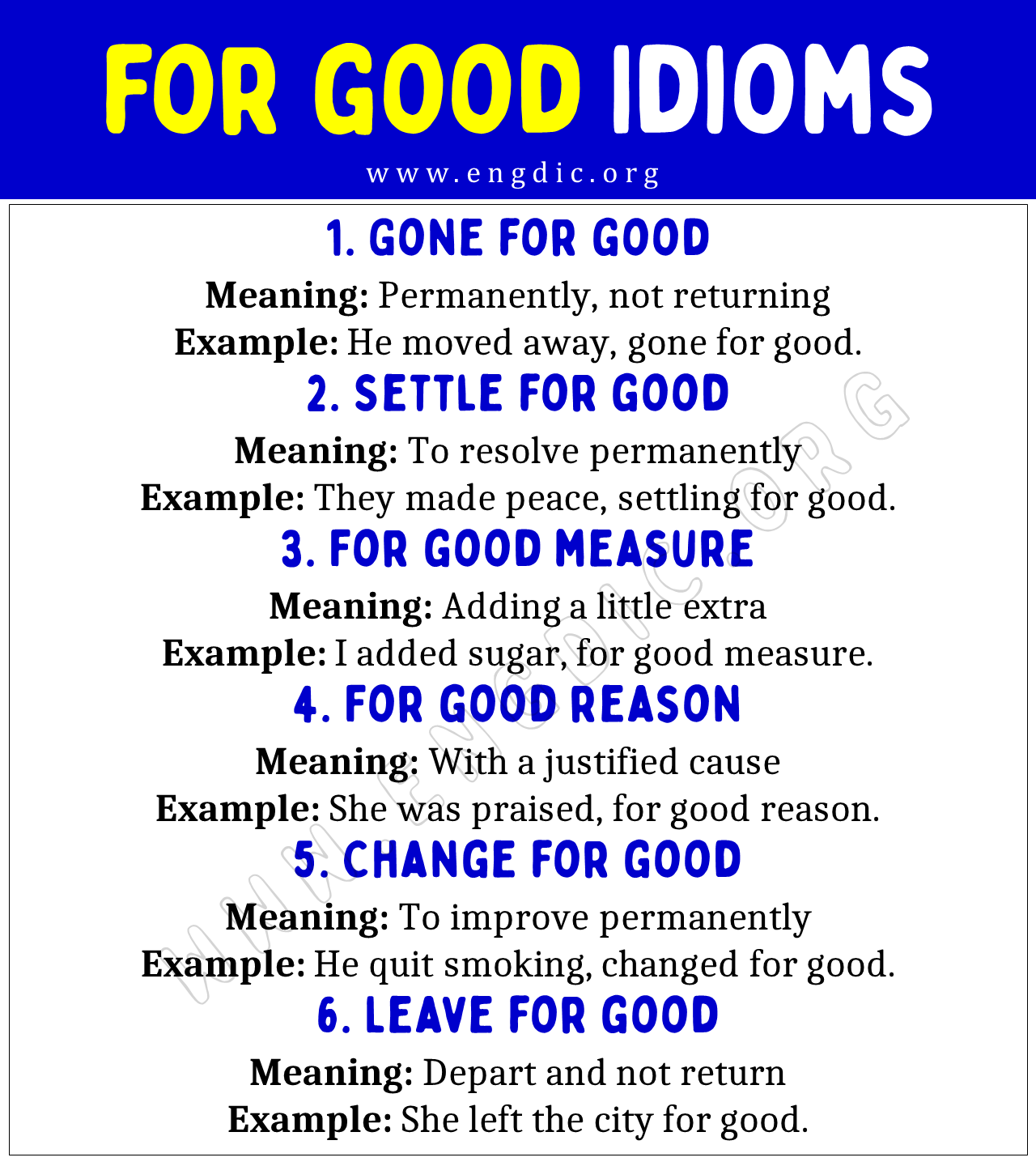 for good Idioms