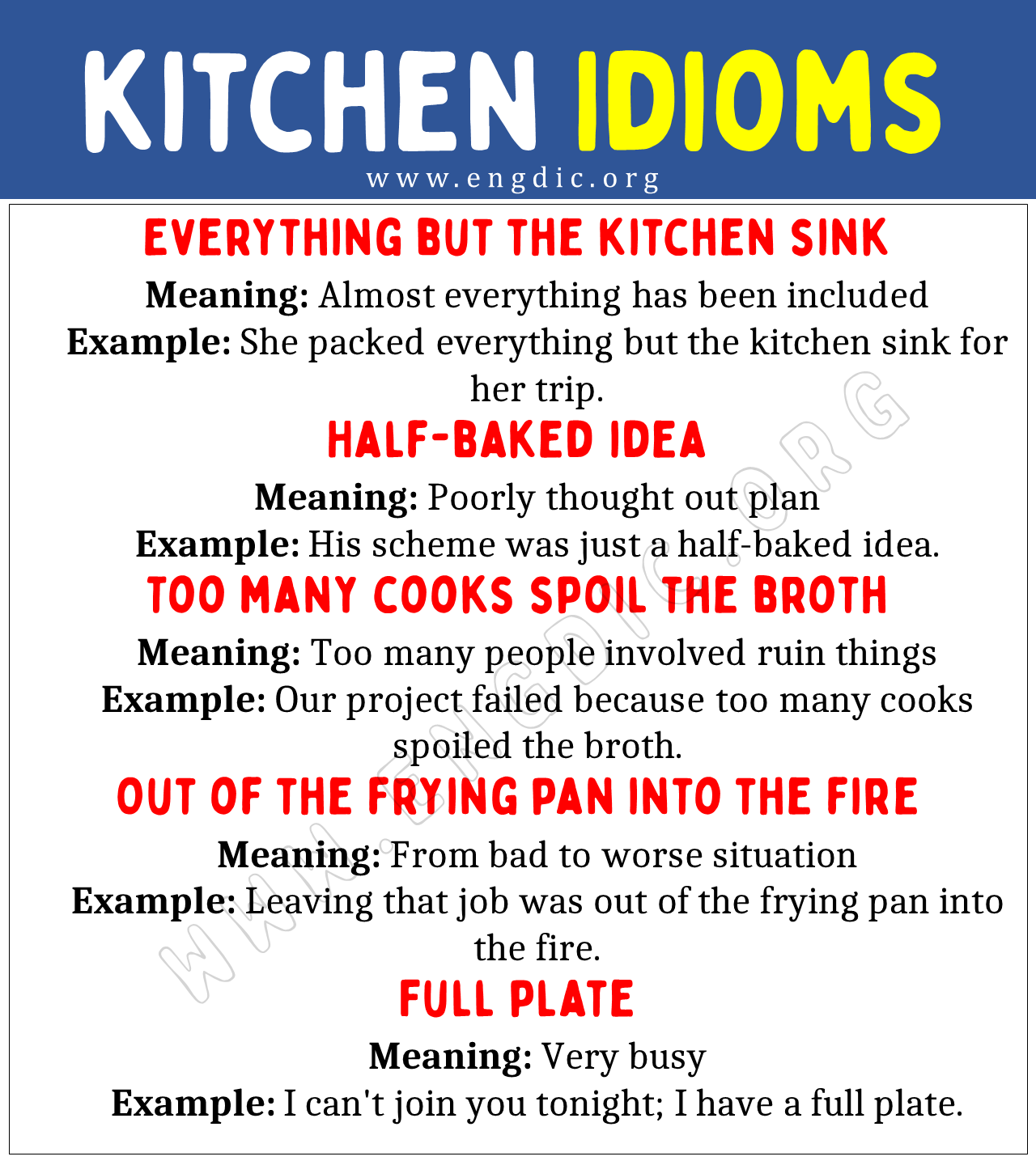 kitchen Idioms