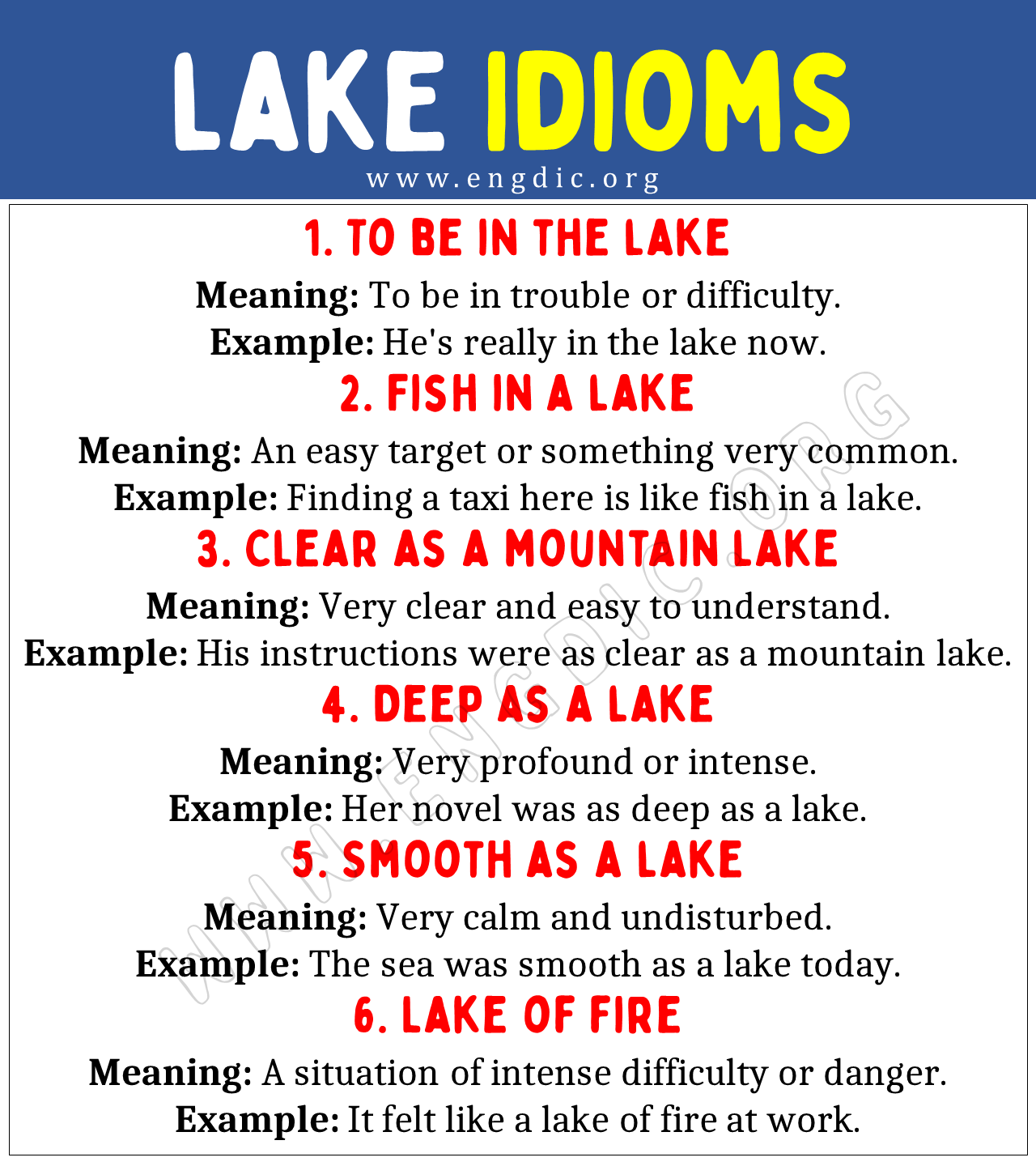 lake Idioms