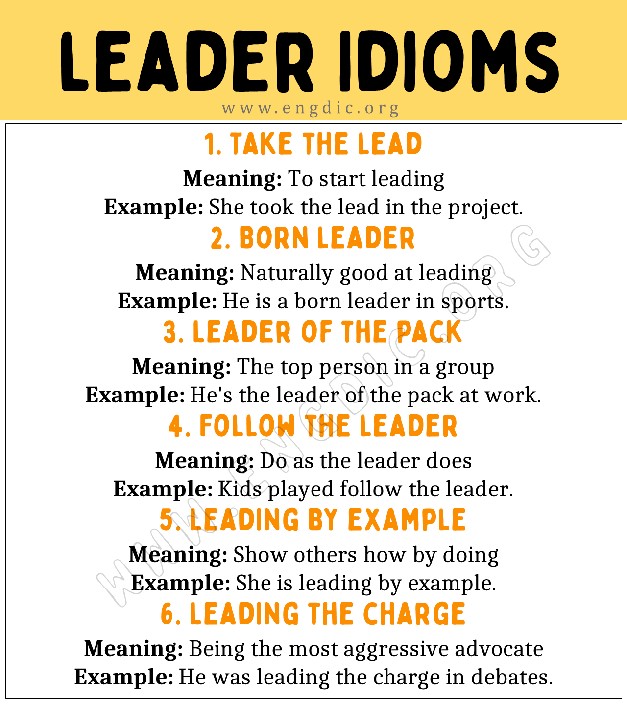leader Idioms