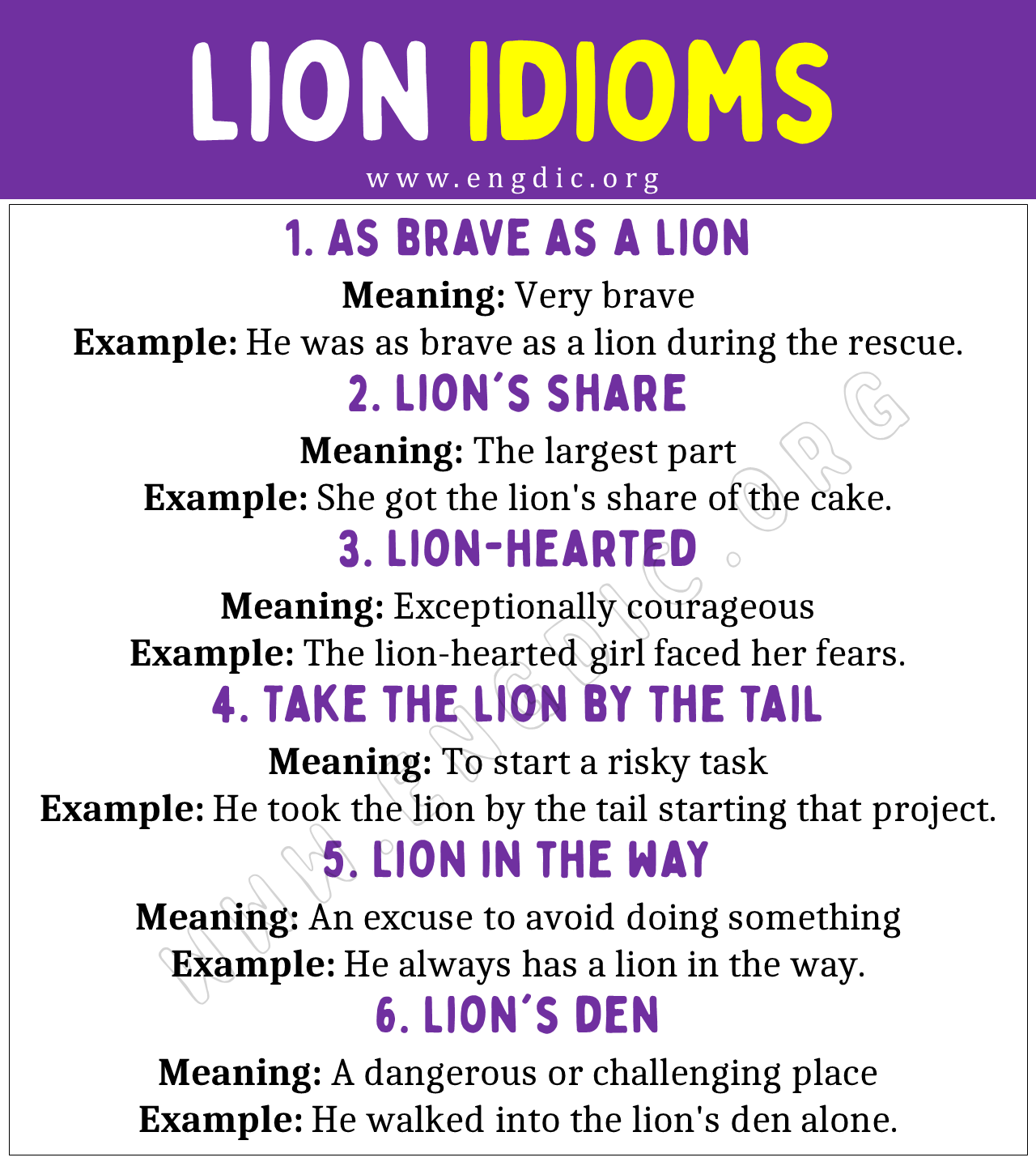 lion Idioms