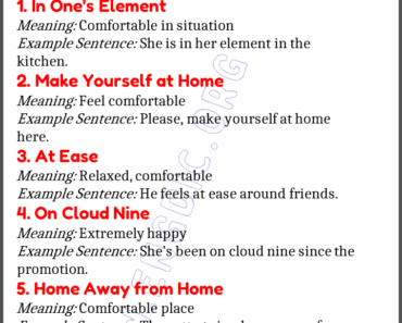 Learn 20 Expressions Related to Comfort
