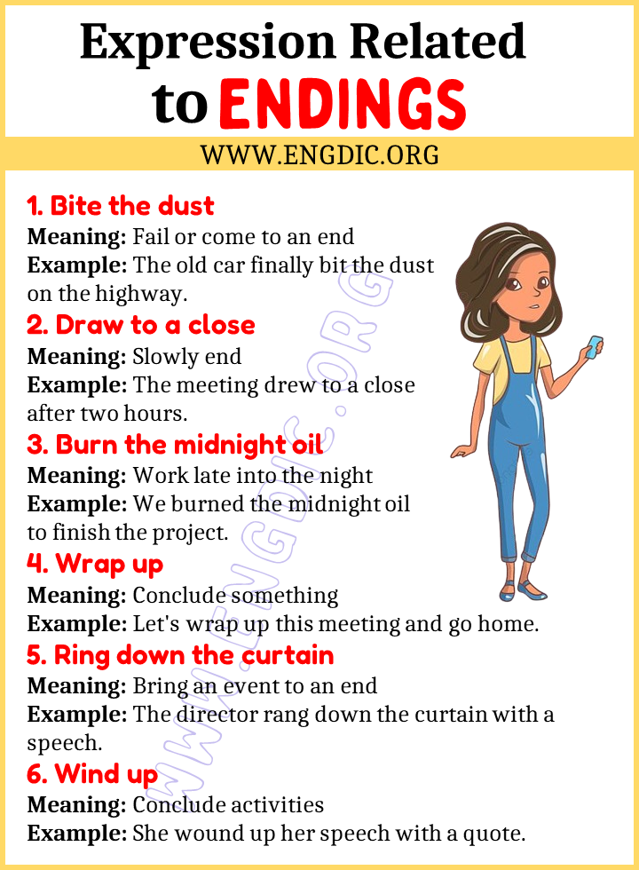 Expressions Related to Endings