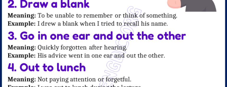 Learn 20 Expressions Related to Forgetfulness