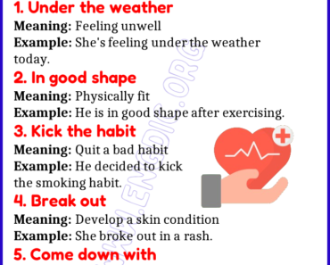 Learn 20 Expressions Related to Health